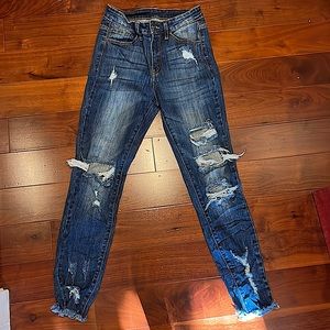 Kancan jeans distressed high rise